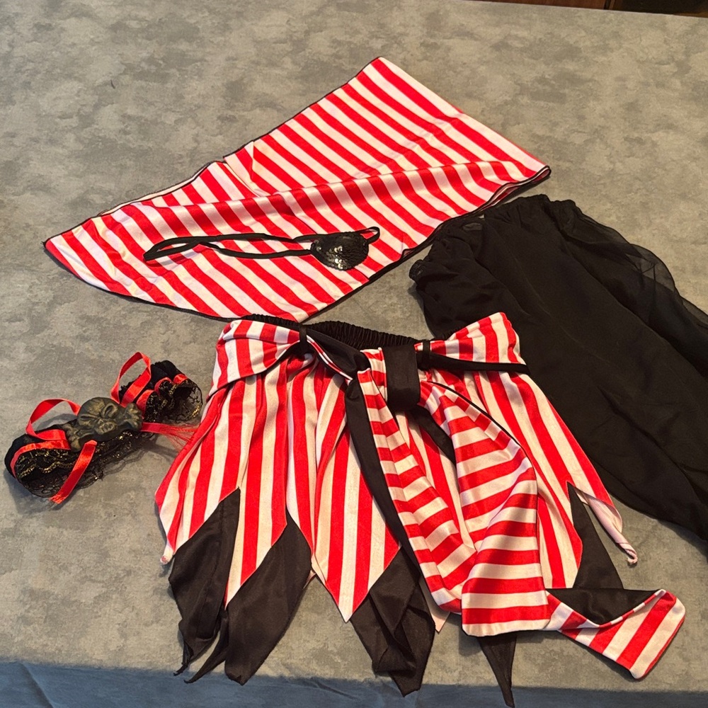 Frederick's of Hollywood Red and Black Pirate Ensemble